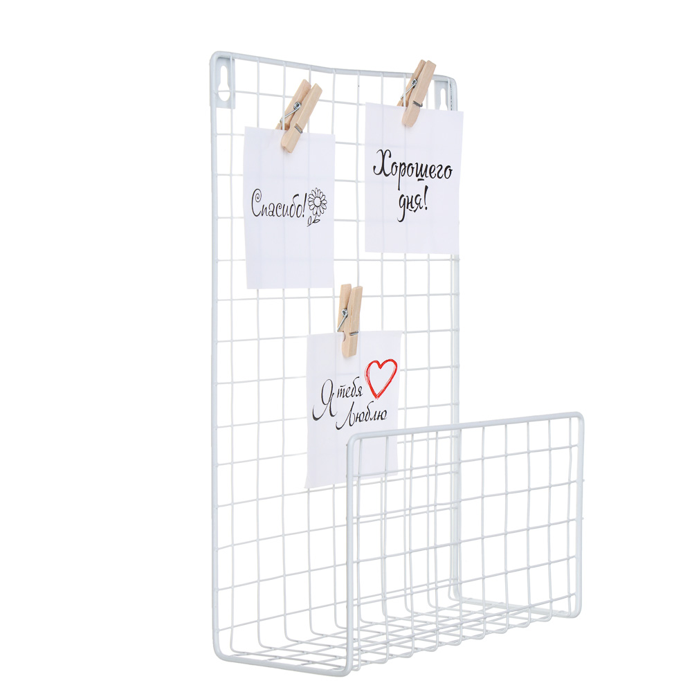 Полка настенная декоративная с открытками, 20х8х28 см, металл - #1