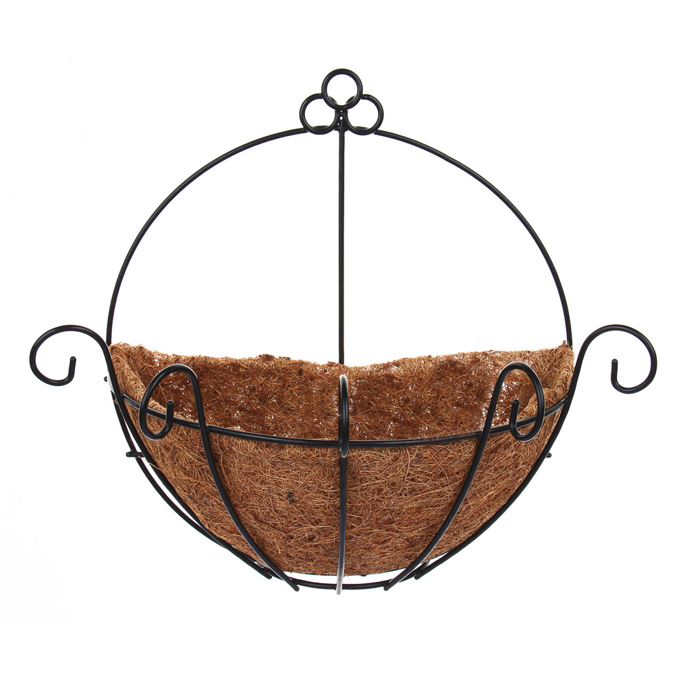 INBLOOM Кашпо настенное с вкладышем из кокосового волокна, 25х14х28см, металл - #2