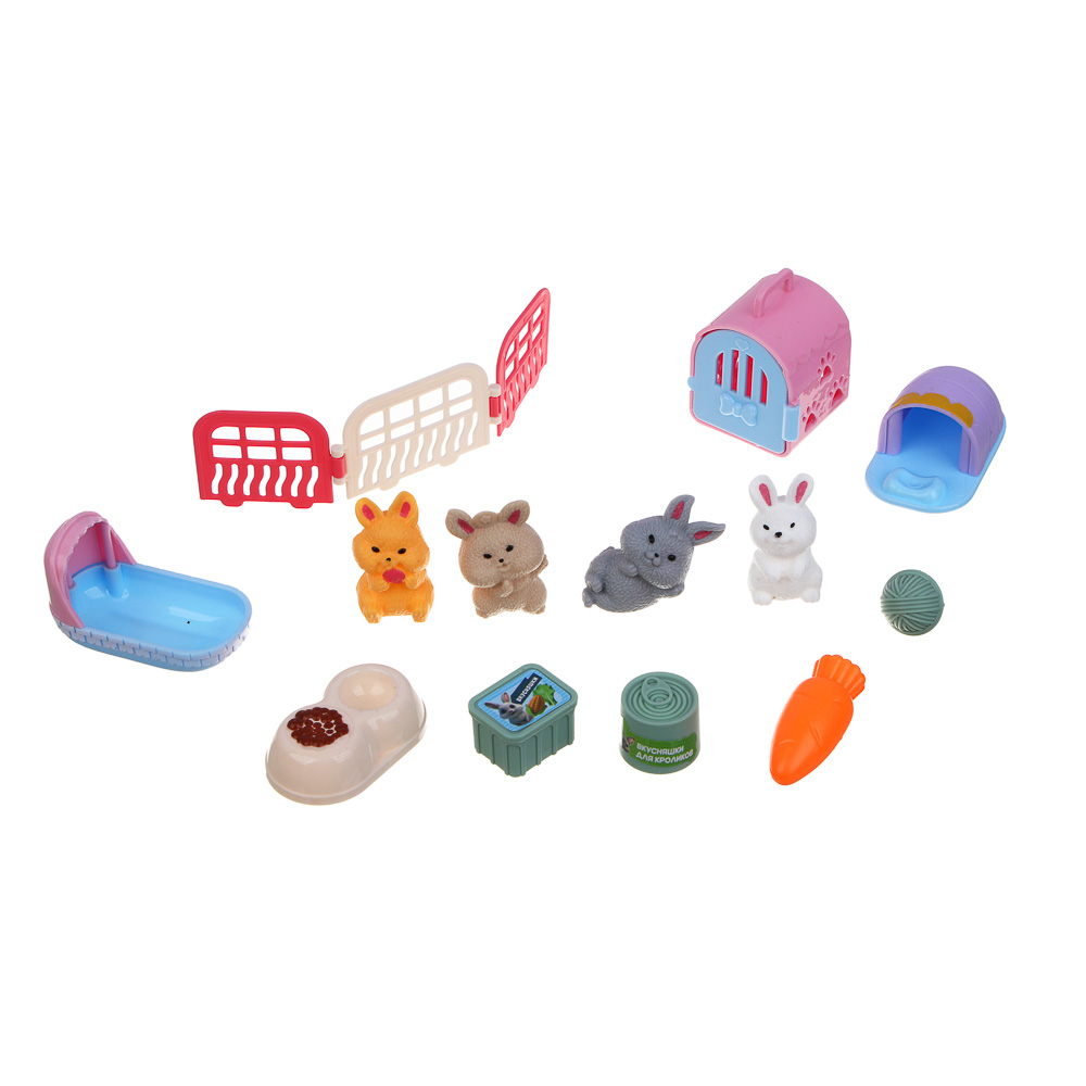 ИГРОЛЕНД Игровой набор "Счастливая семья" Зайки на лужайке, ABS, PP, 19х4х28 см, 4 вида - #4