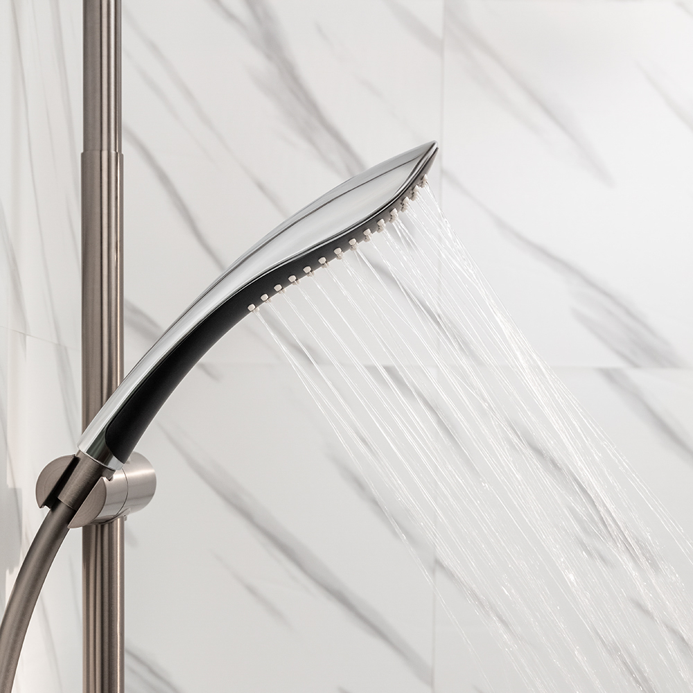 Лейка для душа, 1 режим, 63х250 мм, черный/хром - #10