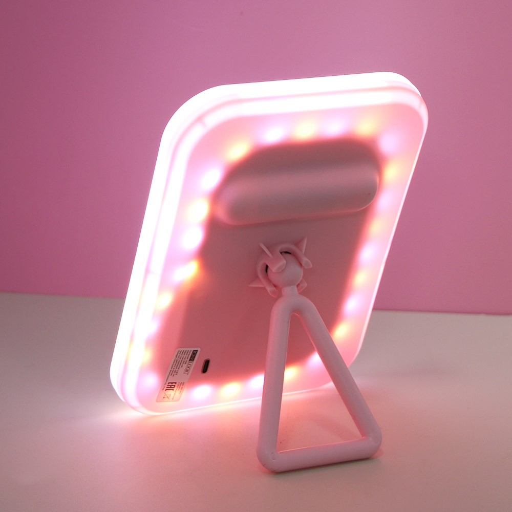 Зеркало настольное тм ЮL. Аженто с LED подсветкой, полипропилен, стекло, 19,5х14,3см, 2 цвета - #10