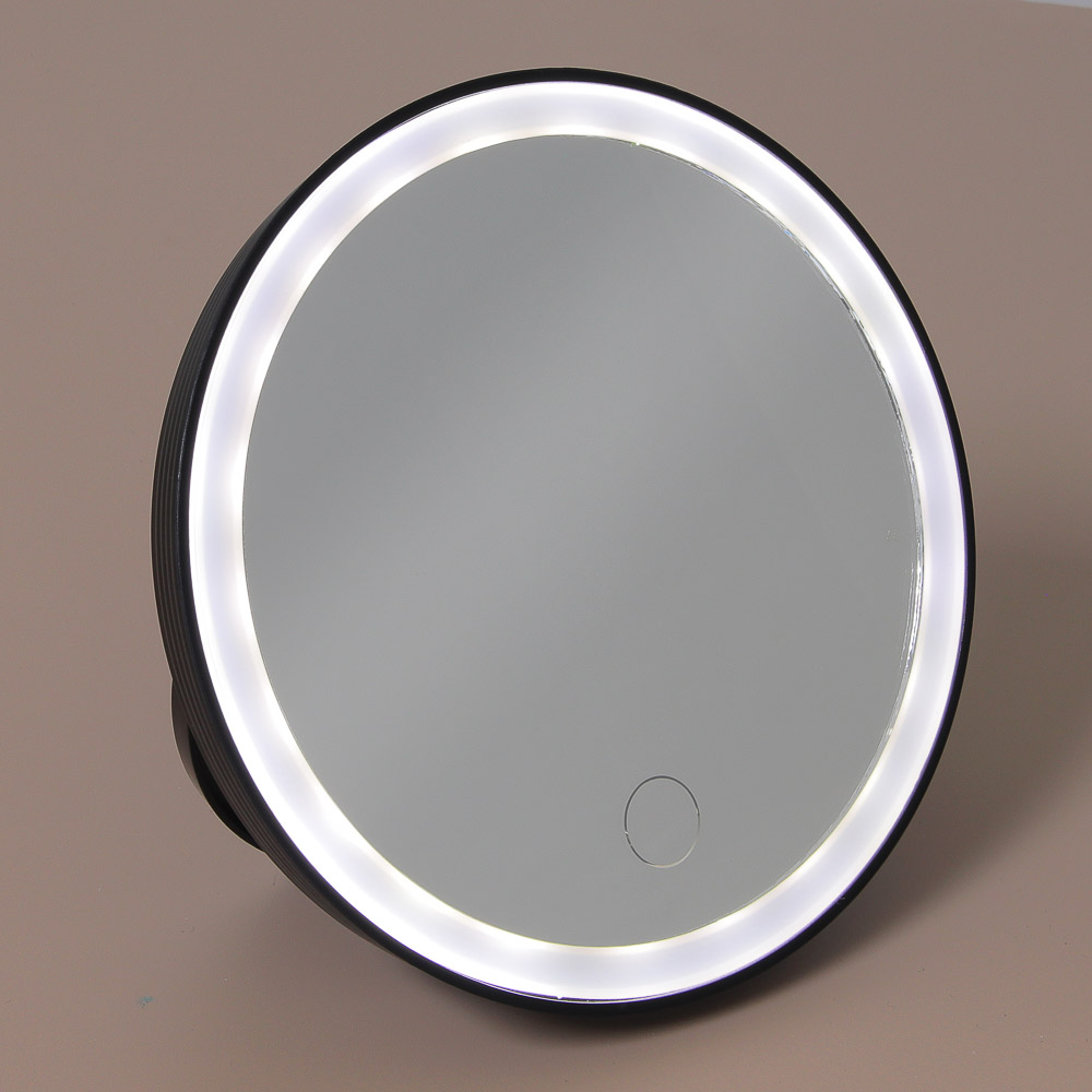 ЮНИLOOK Зеркало с LED-подсветкой, 4xAAA, USB-провод, пластик, стекло, d15см - #5