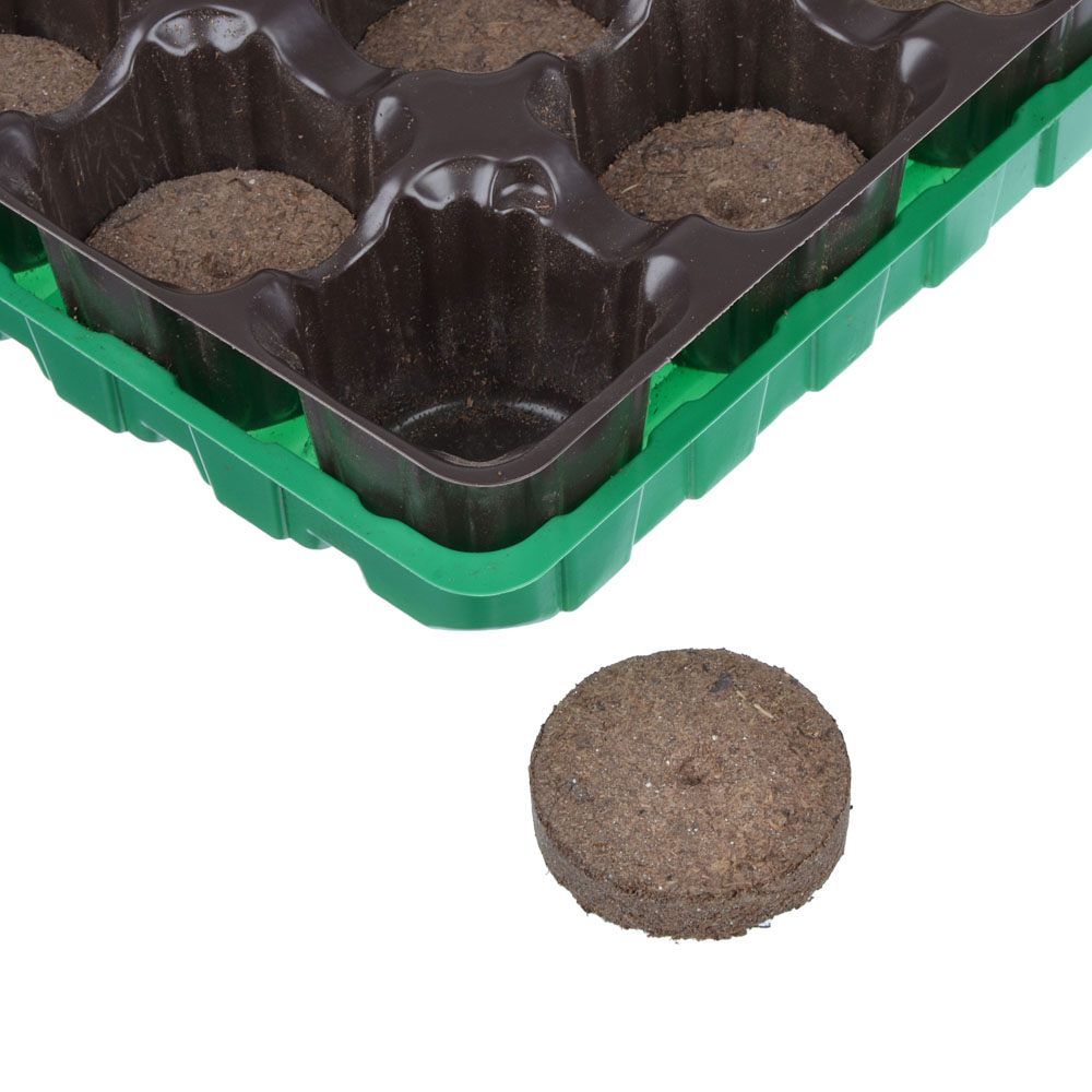 Набор для выращивания рассады: торфяные таблетки 12 шт, d4,1 см, кассета, лоток, пластик, 17х20,5 см - #2