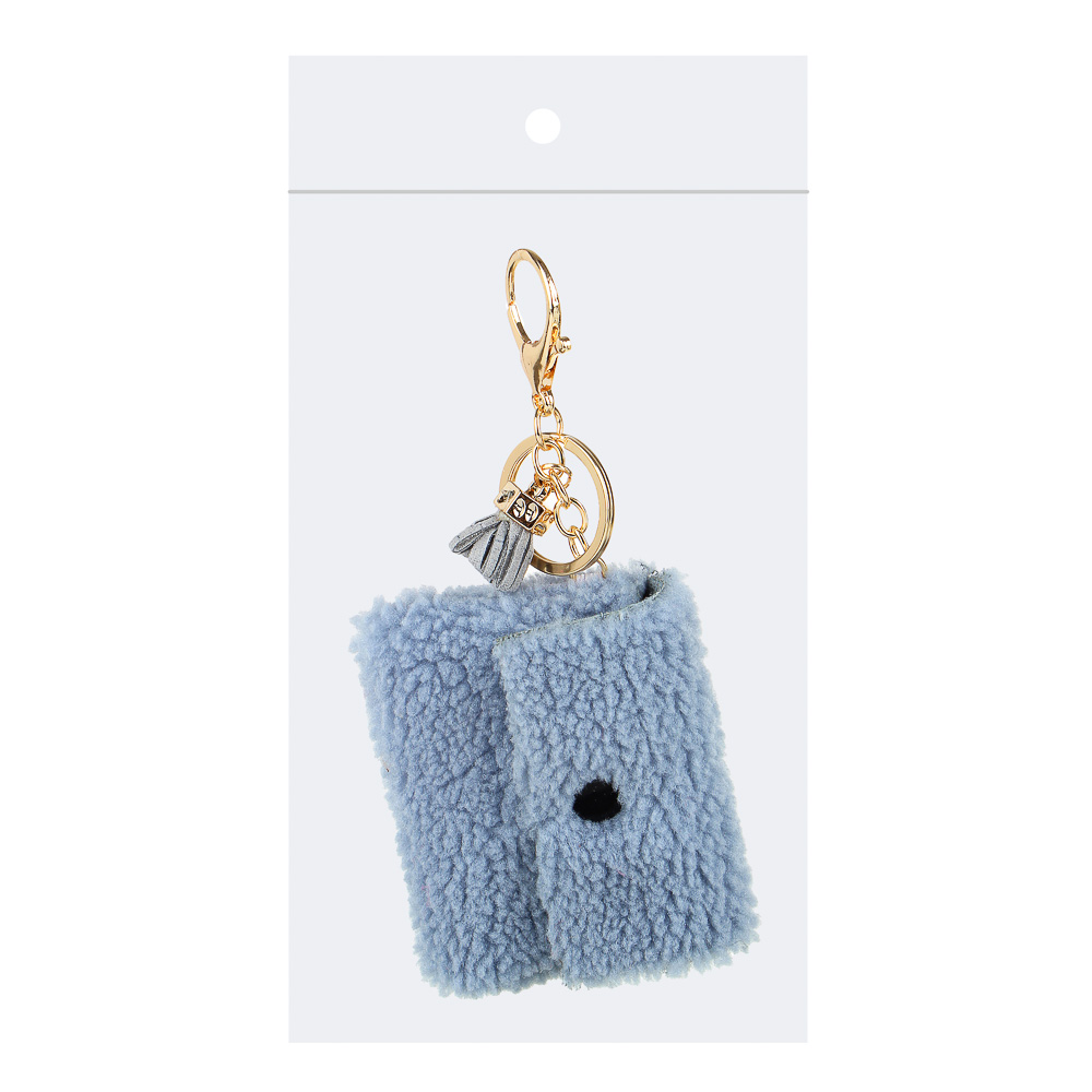 Брелок - кошелек для мелочи, 7x9см, плюш, металлический карабин, 4 цвета - #7