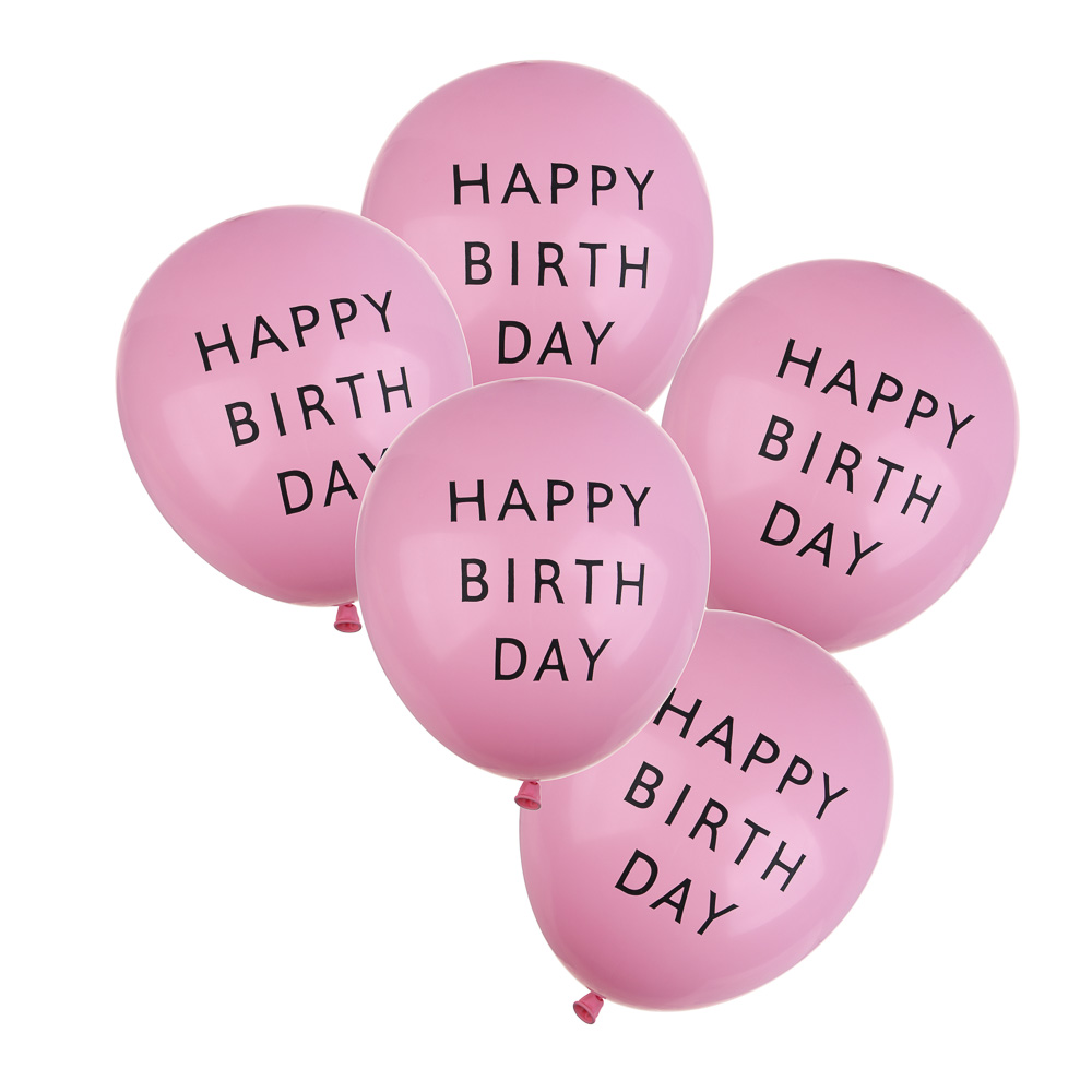 FNtastic Набор воздушных шаров, 5 шт, 12" цвета макарун с надписью Happy Birthday, латекс, 5 цветов - #2
