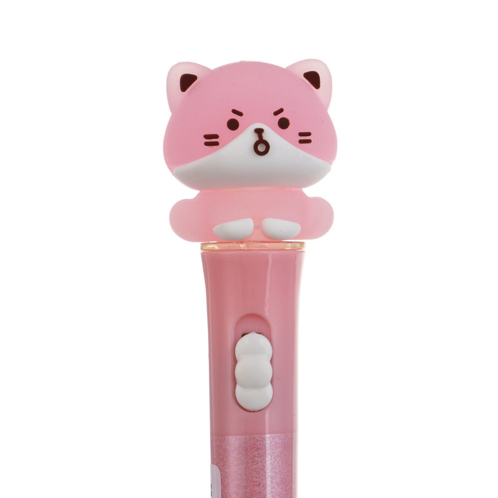 Ручка гелевая черная 0,5мм, с LED подсветкой "Котики", 4 вида - #6