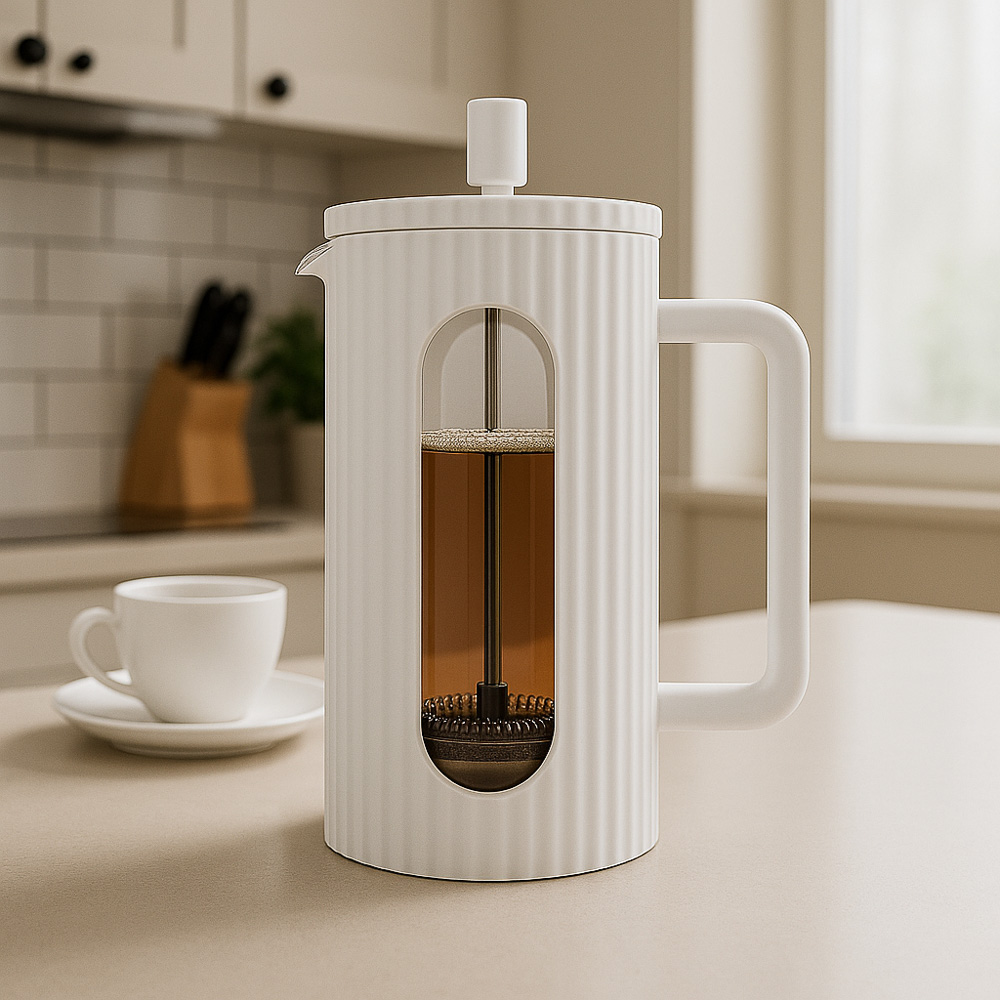 SATOSHI Форман Френч-пресс 600мл, жаропрочное стекло, белый - #9