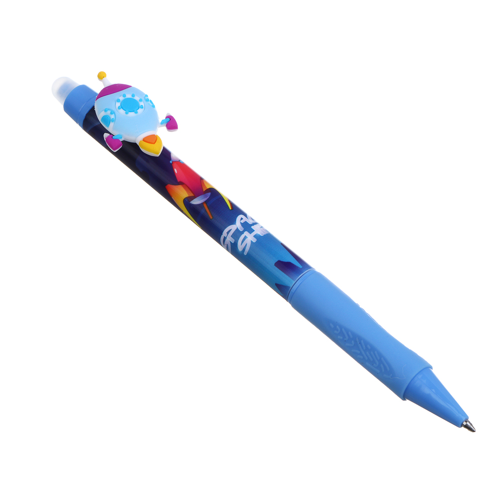 Авторучка гелевая "пиши-стирай" синяя, с кнопкой-фигуркой "Мальчиковые фигурки", 6 дизайнов - #2