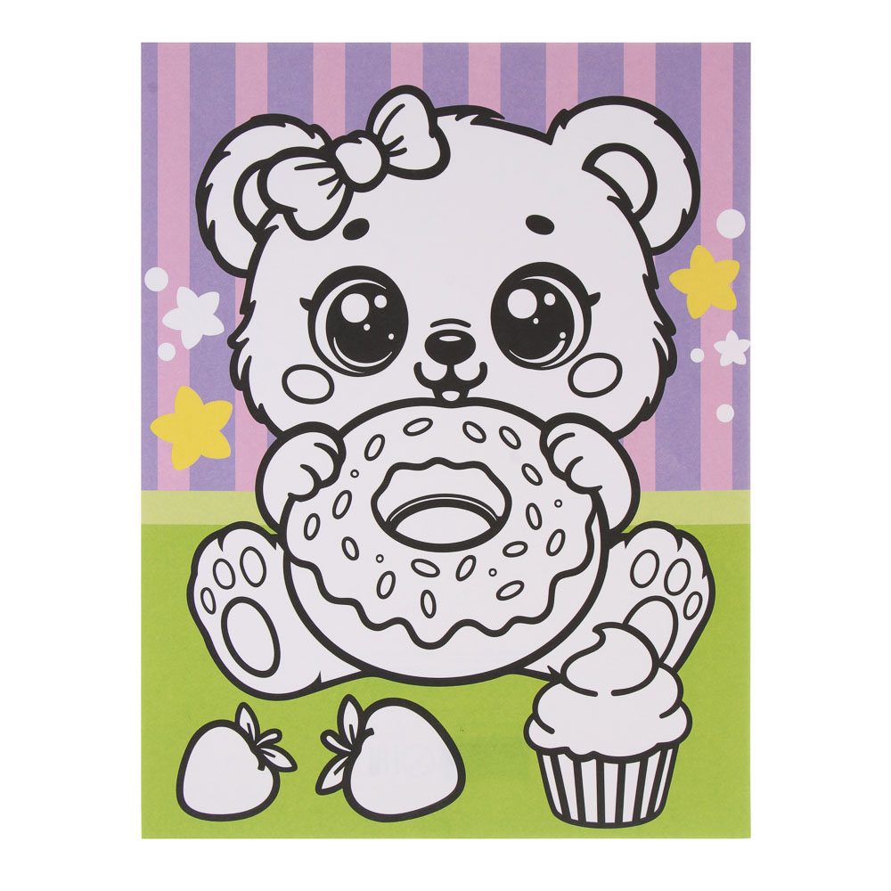 Фреска из песка с цветным фоном "Микс", бумага, песок 8-10цв., 21х27см - #1