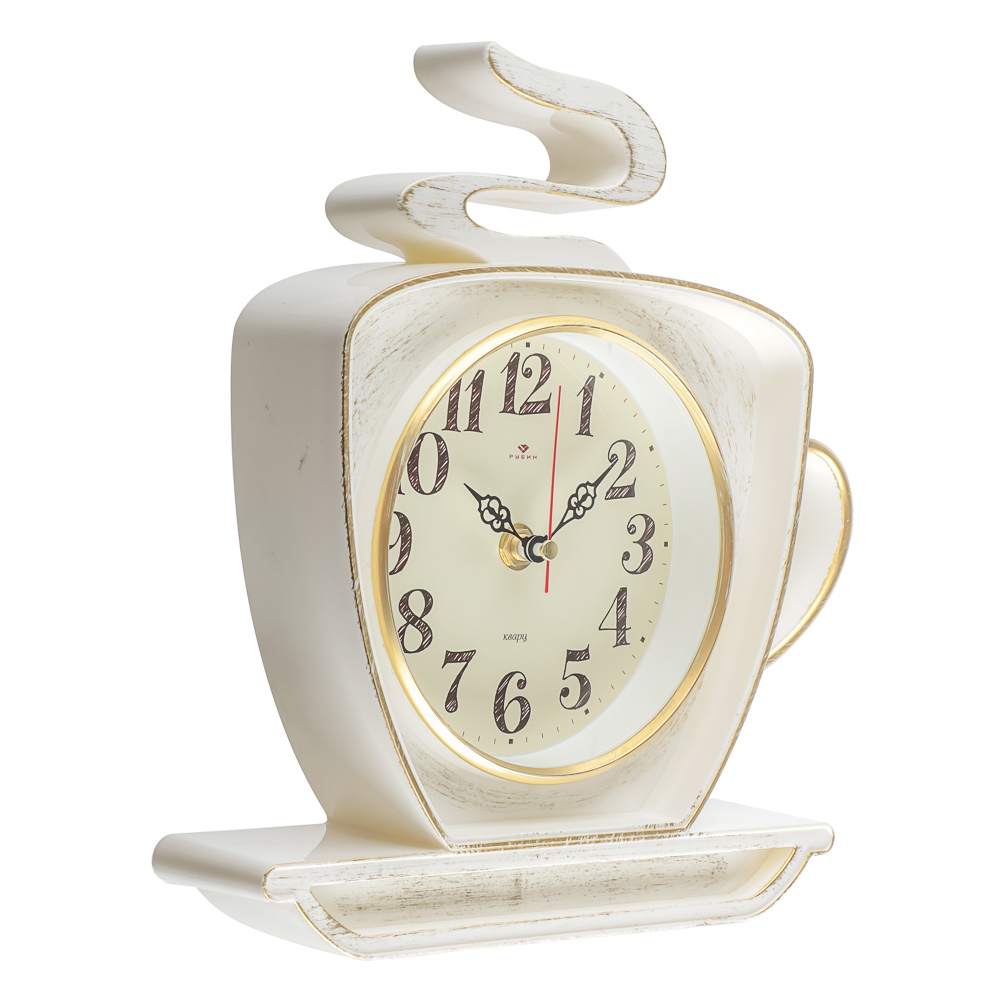 Часы настенные чашка 25х24см, корпус белый с золотом "Классика", арт.2523-004 - #2