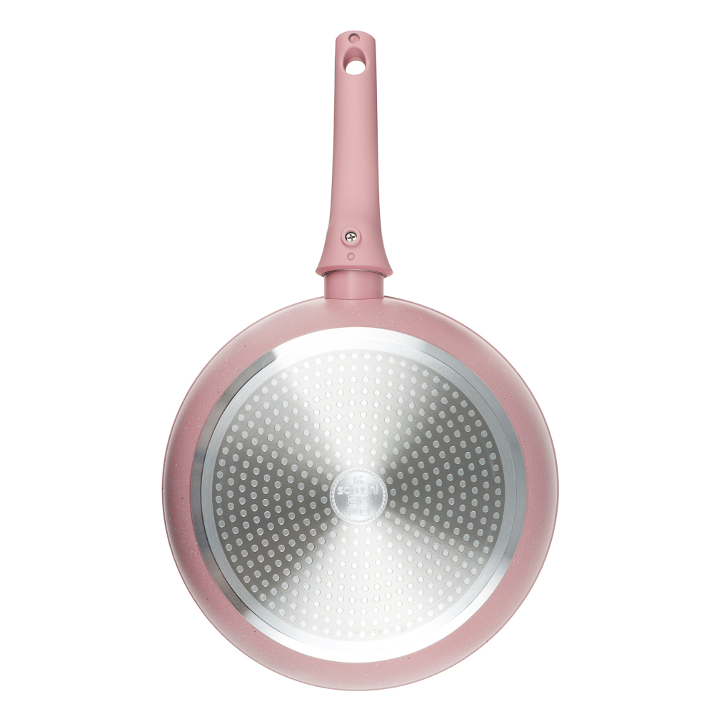 Сковорода глубокая литая тм SATOSHI Ботаника d28см, антиприг.покр. мрамор, съем. ручка, инд, 3 цвета - #7