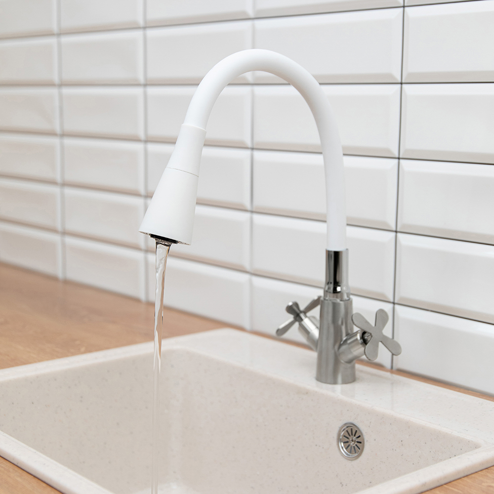 Излив смесителя для кухни, силиконовый, 2 режима, белый - #6
