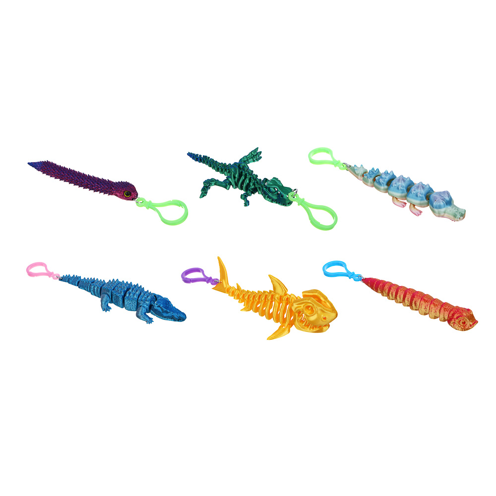 ИГРОЛЕНД Игрушка брелок 3D "Змея", PLA, 12см, 6 дизайнов - #2