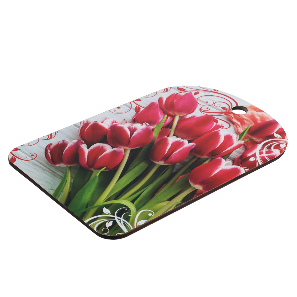 Доска разделочная "Цветы", 27x18x0,5см, фанера, 5 дизайнов - #4