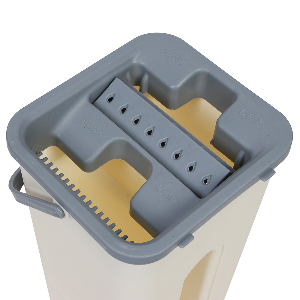 VETTA Набор для уборки: швабра, ведро с механизмом отжима, 2 насадки, микрофибра - #6