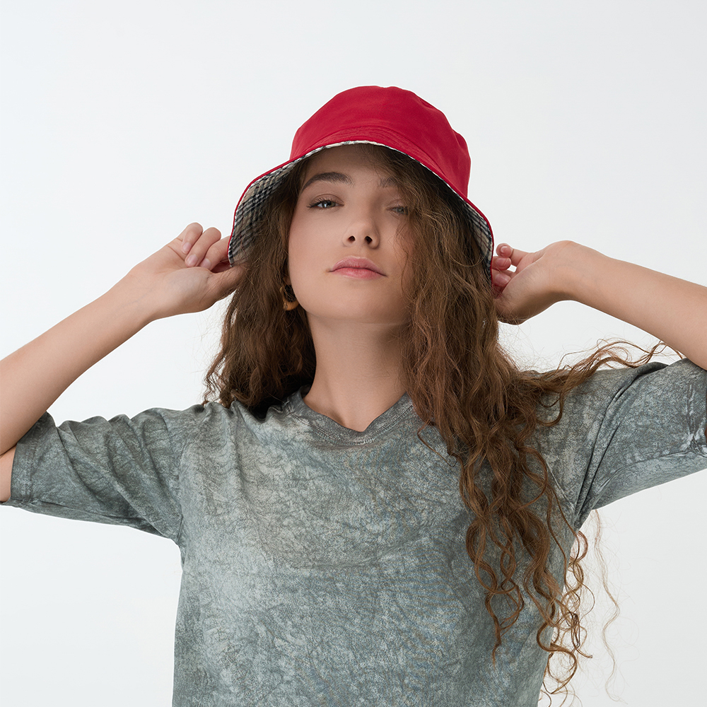 GALANTE Панама с цветным подкладом, р.56-58, 100% полиэстер, красный, ВЛ25-09, #2 - #6