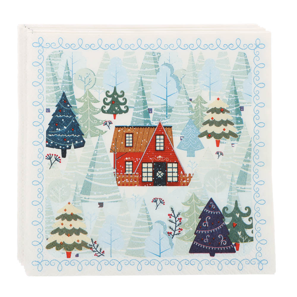 Салфетки бумажные Gratias 3 слоя, 33 см, 4 дизайна, 20шт. - #11