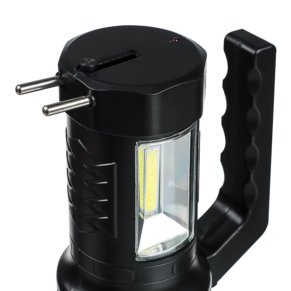 Фонарь прожектор тм ЕРМАК, 1 СОВ + LED, 800мАч, вилка 220В, 62х91х145 мм, 2 режима, пластик - #8