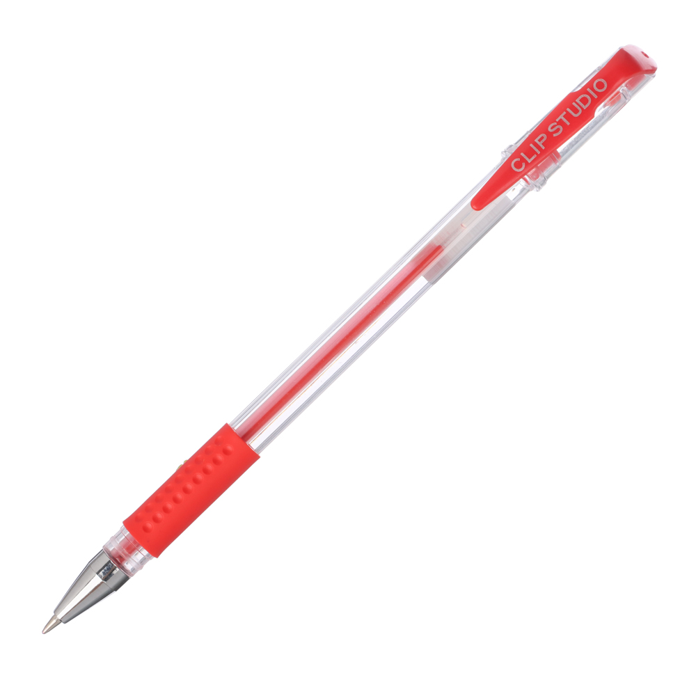 Ручка гелевая ClipStudio с резиновым держателем 0,5мм, красная - #2