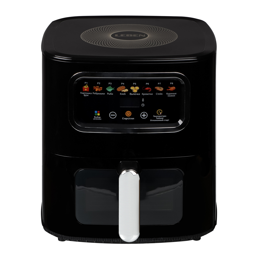 LEBEN Аэрогриль, 5л, 1600Вт, черный, 220в - #3