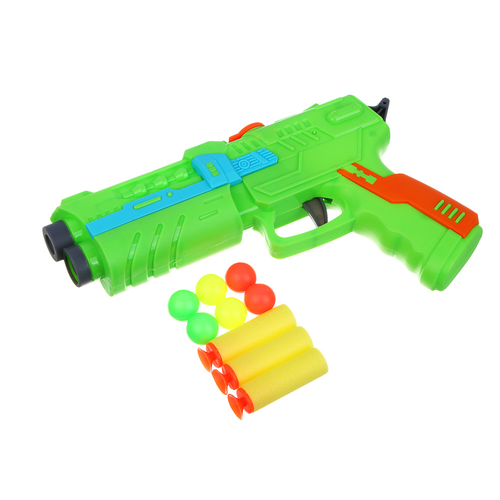 ИГРОЛЕНД Пистолет "Меткий стрелок" с патронами, ABS, 21,5х3,8х15,2 см, 4 диз - #12