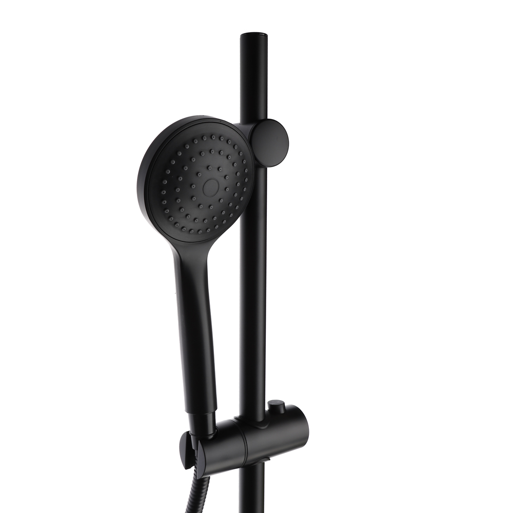 СоюзКран Стойка с набором для душа, лейка 1 режим, шланг 150см, стойка 60см, черный - #2
