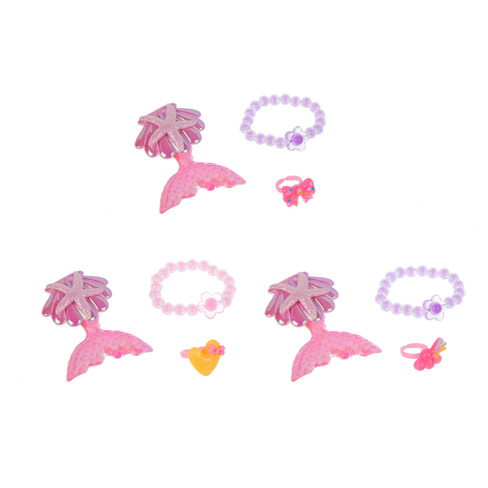 ИГРОЛЕНД Набор бижутерии в сумочке "Ракушка" 3 пред., 13х16 см, пластик, металл, текстиль - #2