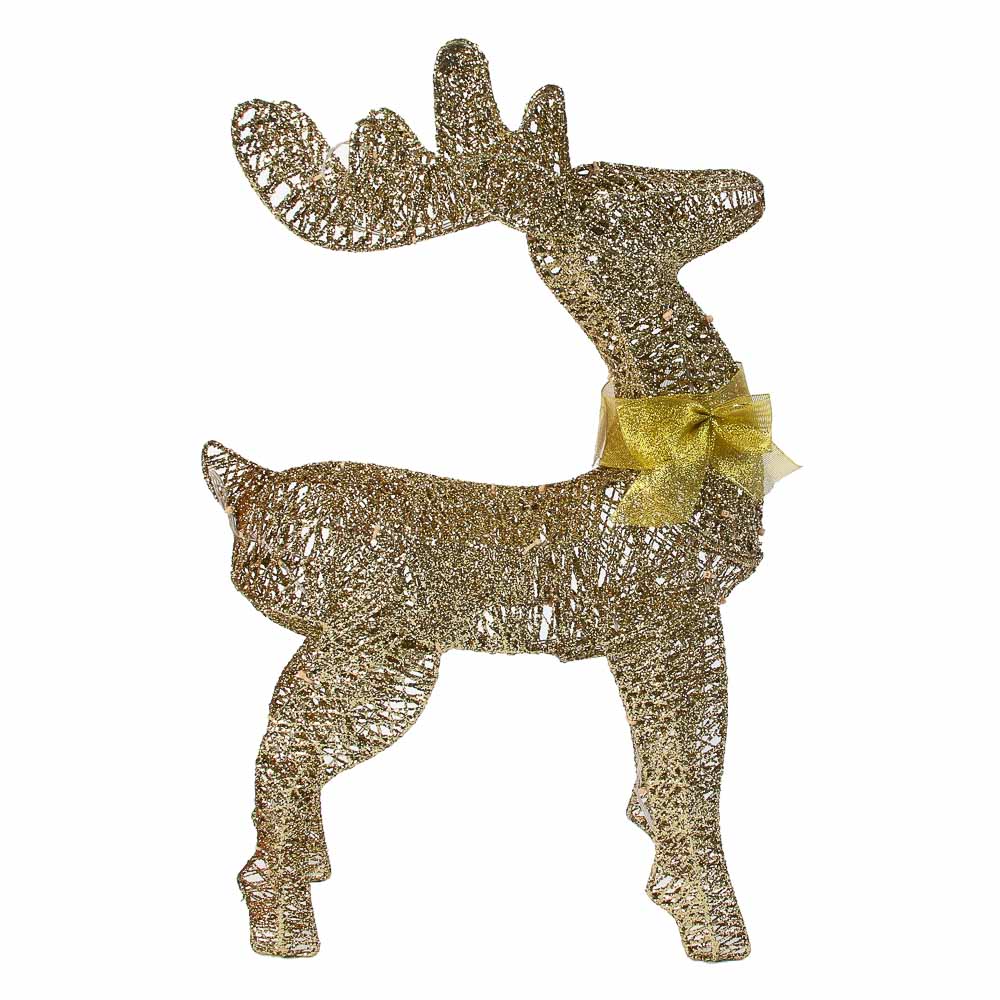 СНОУ БУМ Олень, 40 LED, 50 см, шампань, постоянное свечение - #2