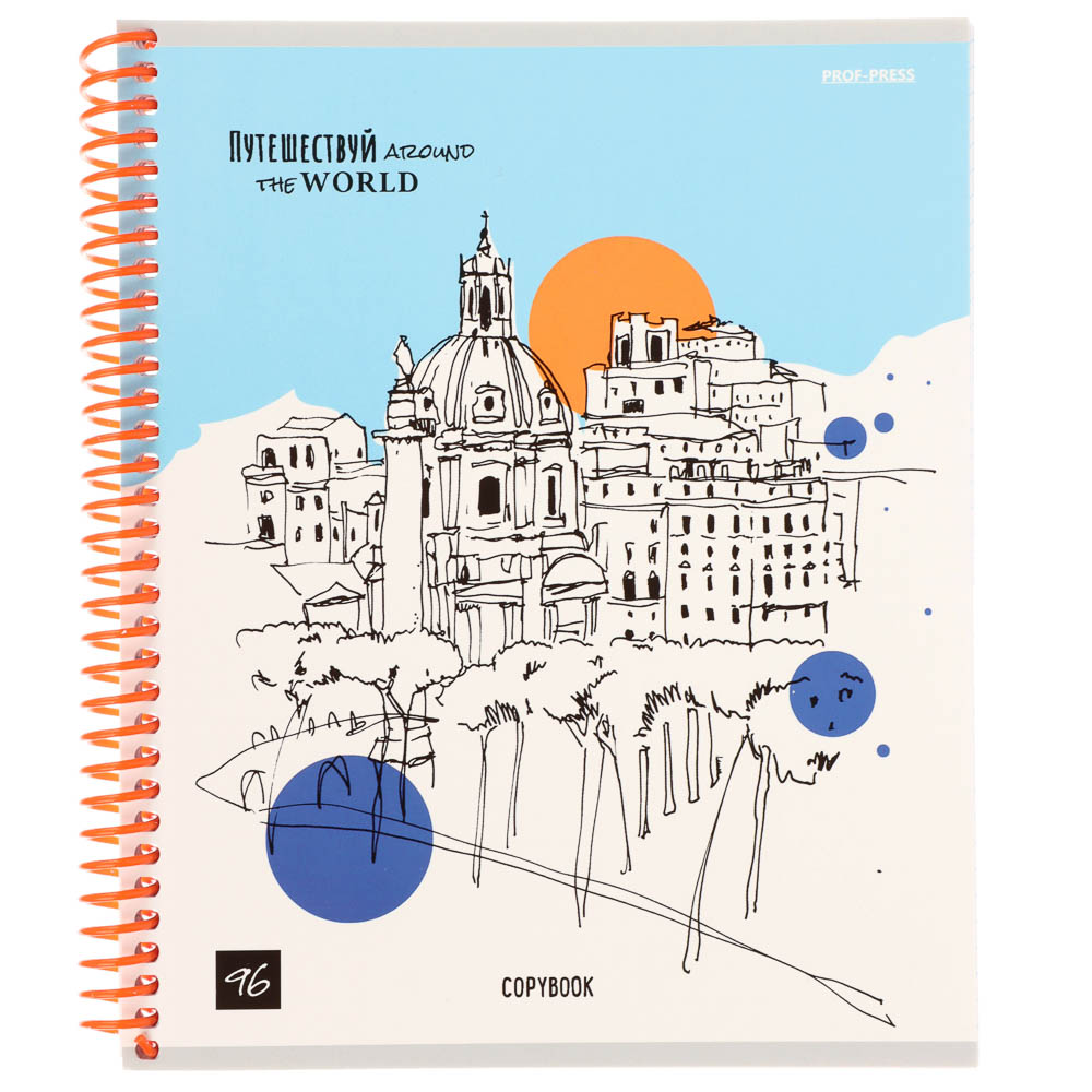 Тетрадь общая, 96 листов, в клетку, БЕЛЫЕ ЛИСТЫ, обл.мел. картон, спираль, микс - #19