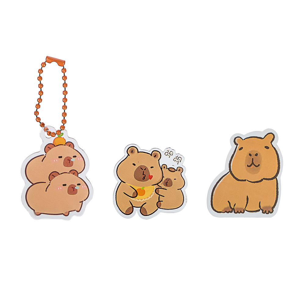 ИГРОЛЕНД Игрушка-сюрприз "Капибара" (брелок, значок, стикер), акрил, 9х11см - #13