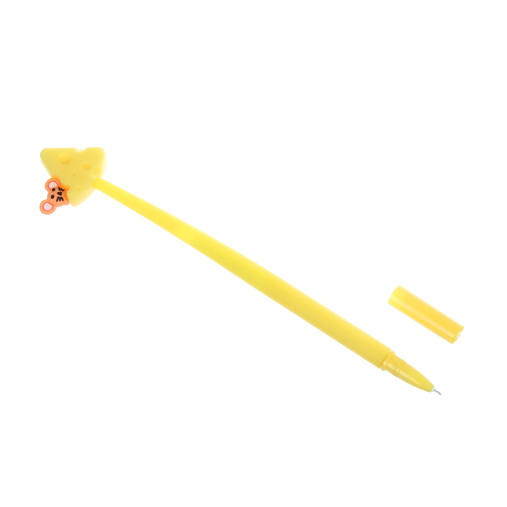 Ручка гелевая синяя 0,5мм, "Сырные палочки", силиконовый корпус, 2 вида, шоу-бокс - #3