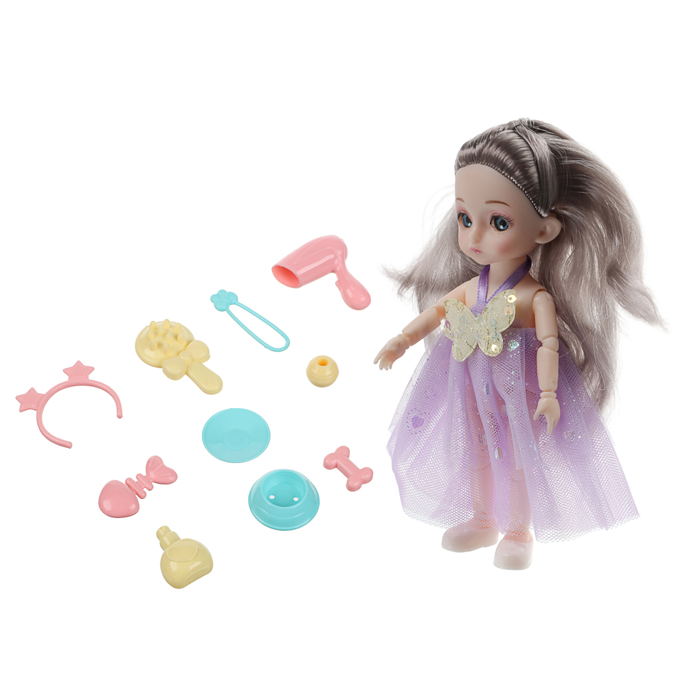 ИГРОЛЕНД Кукла шарнирная 15 см с аксессуарами, PP, ABS, PVC, 22х5,5х20 см, 4 дизайна - #13