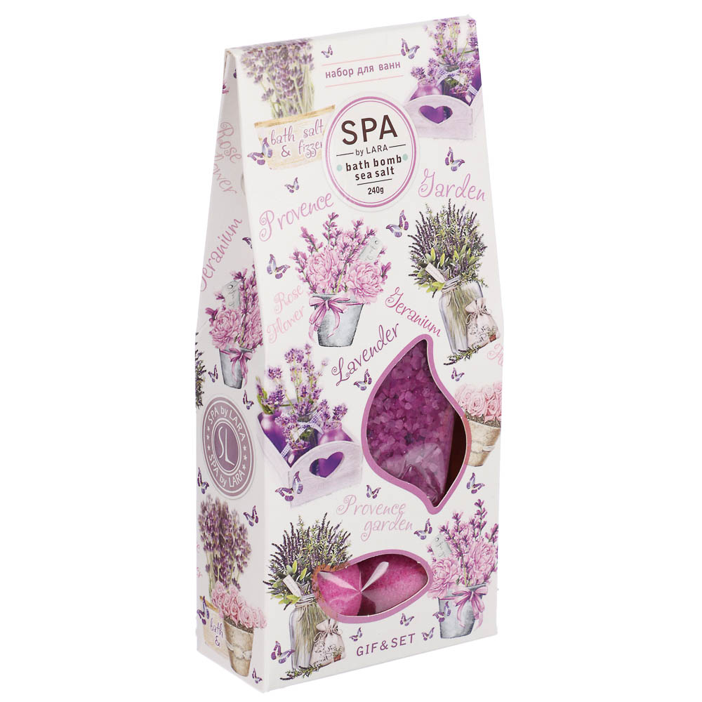 Соль для ванн Прованский сад: ароматизированная, 80гх2шт + шипучая, 40гх2шт - #1