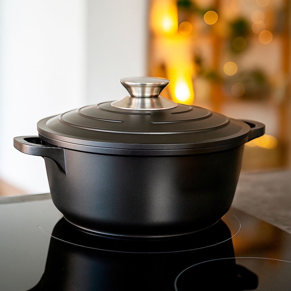 SATOSHI Артас Наб. пос. 8пр, сков. 24/28см;ковш+крыш 16см/1,4л, кастр+крыш 2л; 4л, а/п мрамор, инд - #15