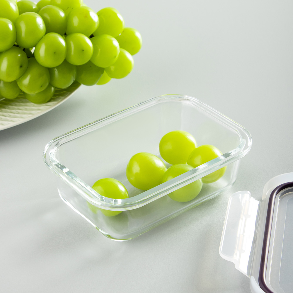 VETTA Набор контейнеров для продуктов на защелках 3пр, 370мл, 600мл, 1000мл, жаропрочное стекло - #11