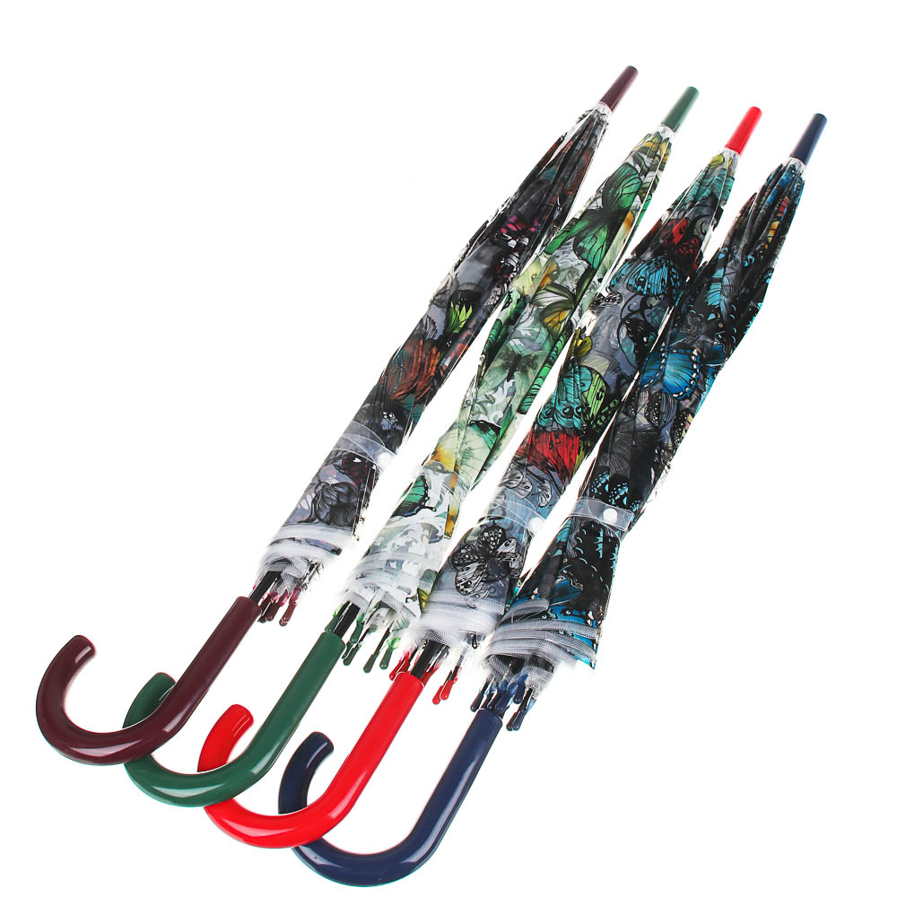 Зонт-трость женский, сплав, пластик, ПВХ, 60см, 8 спиц, 4 дизайна - #5