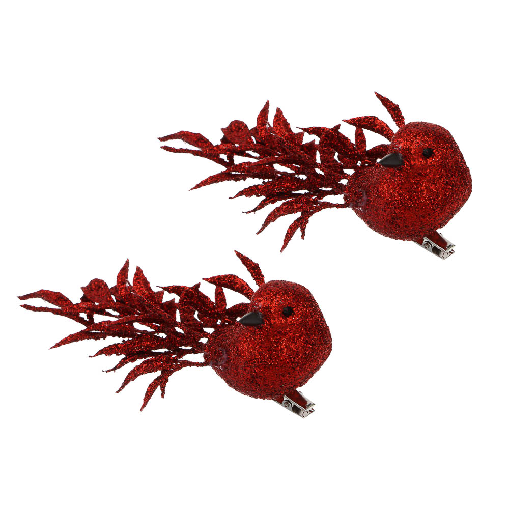 СНОУ БУМ Птицы на прищепке 2 шт, 3,5x13 см, пластик, 26-432 - #1