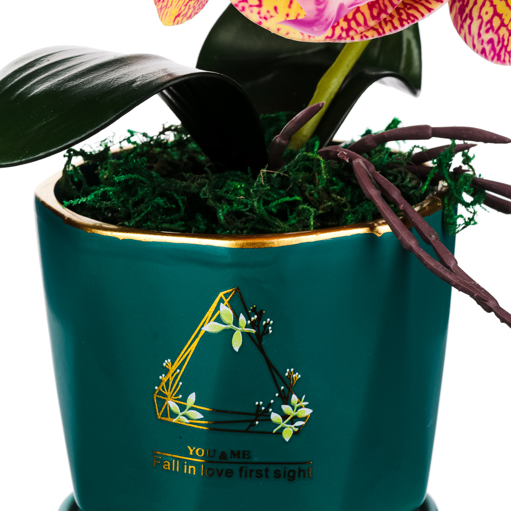 Цветочная композиция Ladecor "Орхидея", в керамическом кашпо - #3