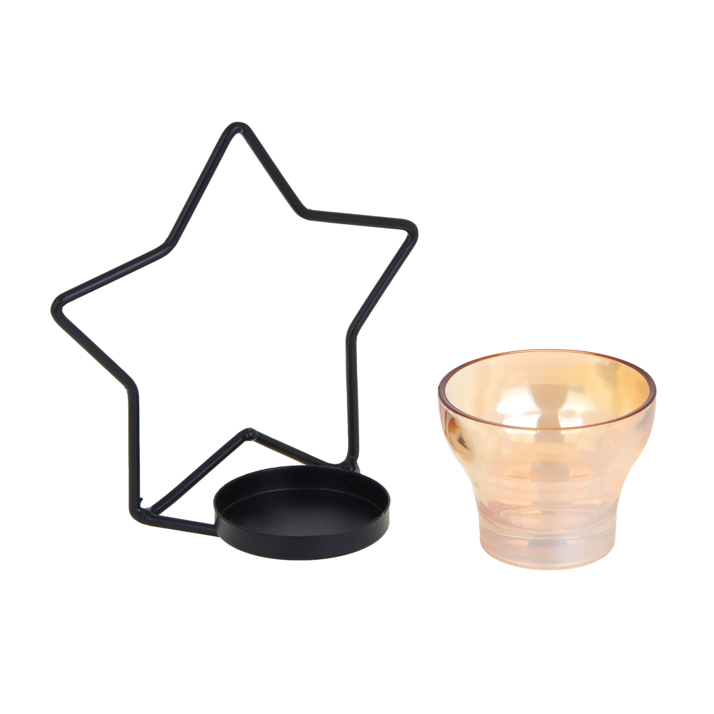 Подсвечник металлический со стеклянной чашей, 13х5,5х12 см - #4