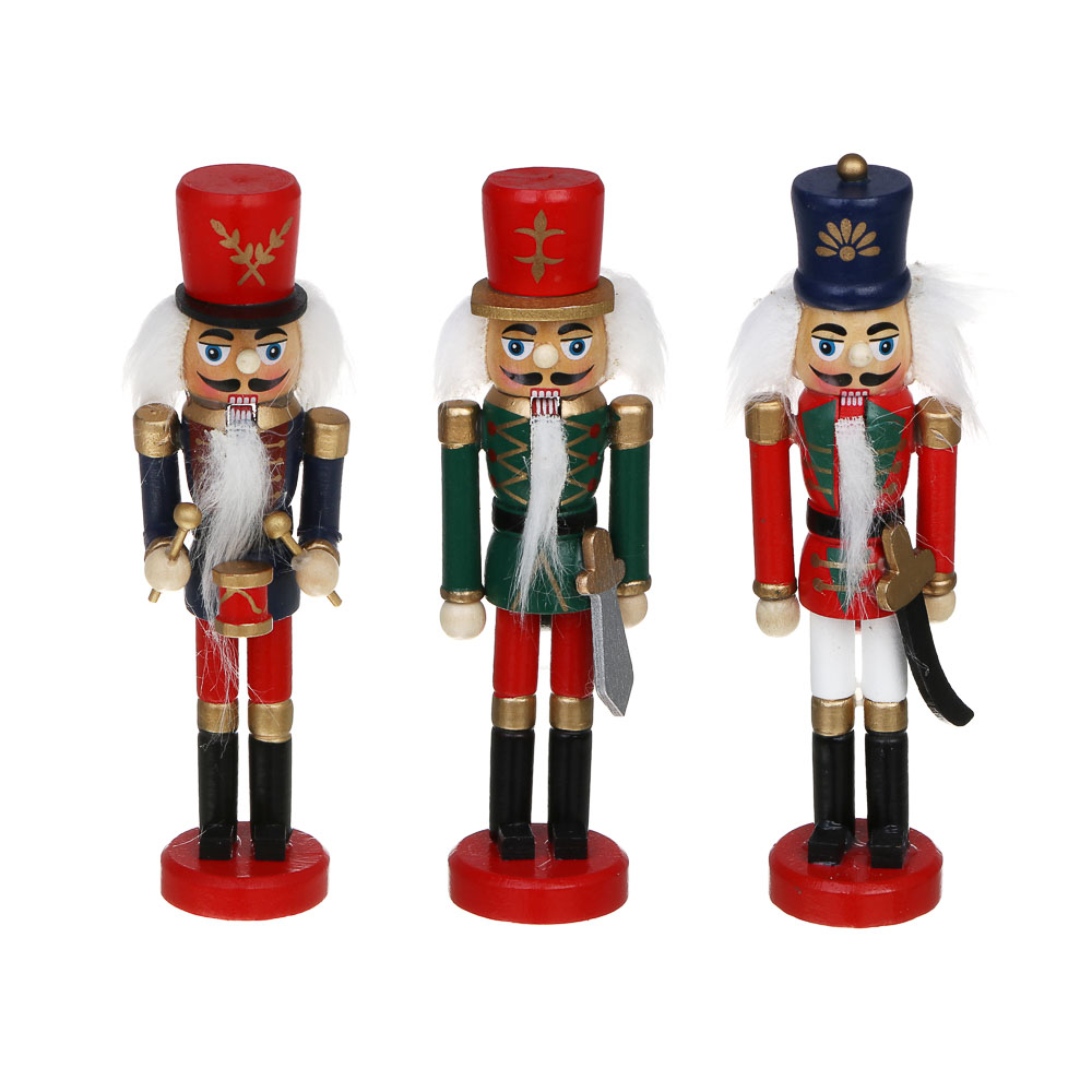 СНОУ БУМ Фигура декоративная "Щелкунчик" 15x4 см дерево, 3 дизайна - #1