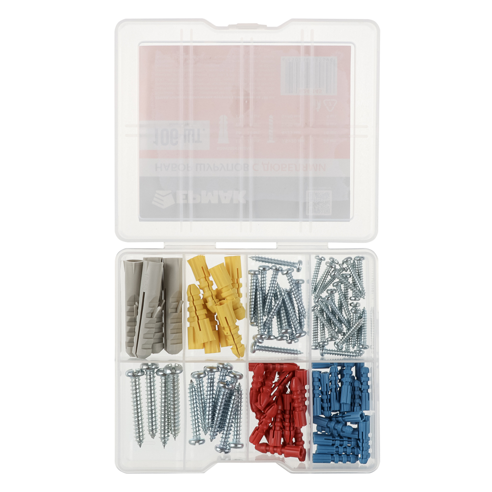 ЕРМАК Набор металлических шурупов с дюбелями на 106шт - #5