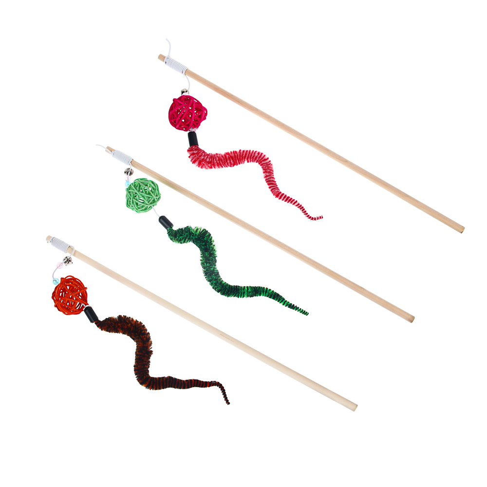 Игрушка-дразнилка для кошек тм VETTA, с плетеным шаром - #1