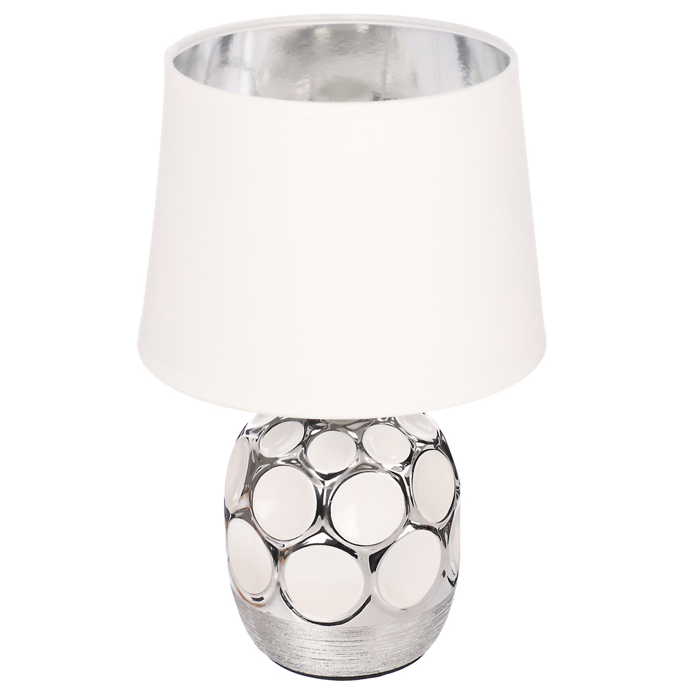 BY Светильник переносной настольный Патры, 40Вт, 28 см, Е14, 230В, керамика, текстиль, белый - #1