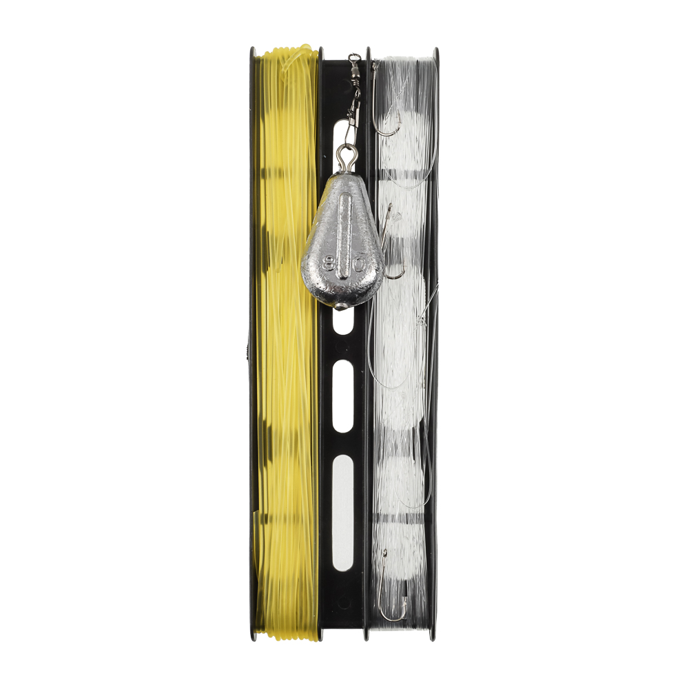 Снасть донная оснащенная тм AZOR FISHING,(леска 30 м/крючок 5 шт/резинка 10 м/груз 80г/карабин 2 шт) - #6