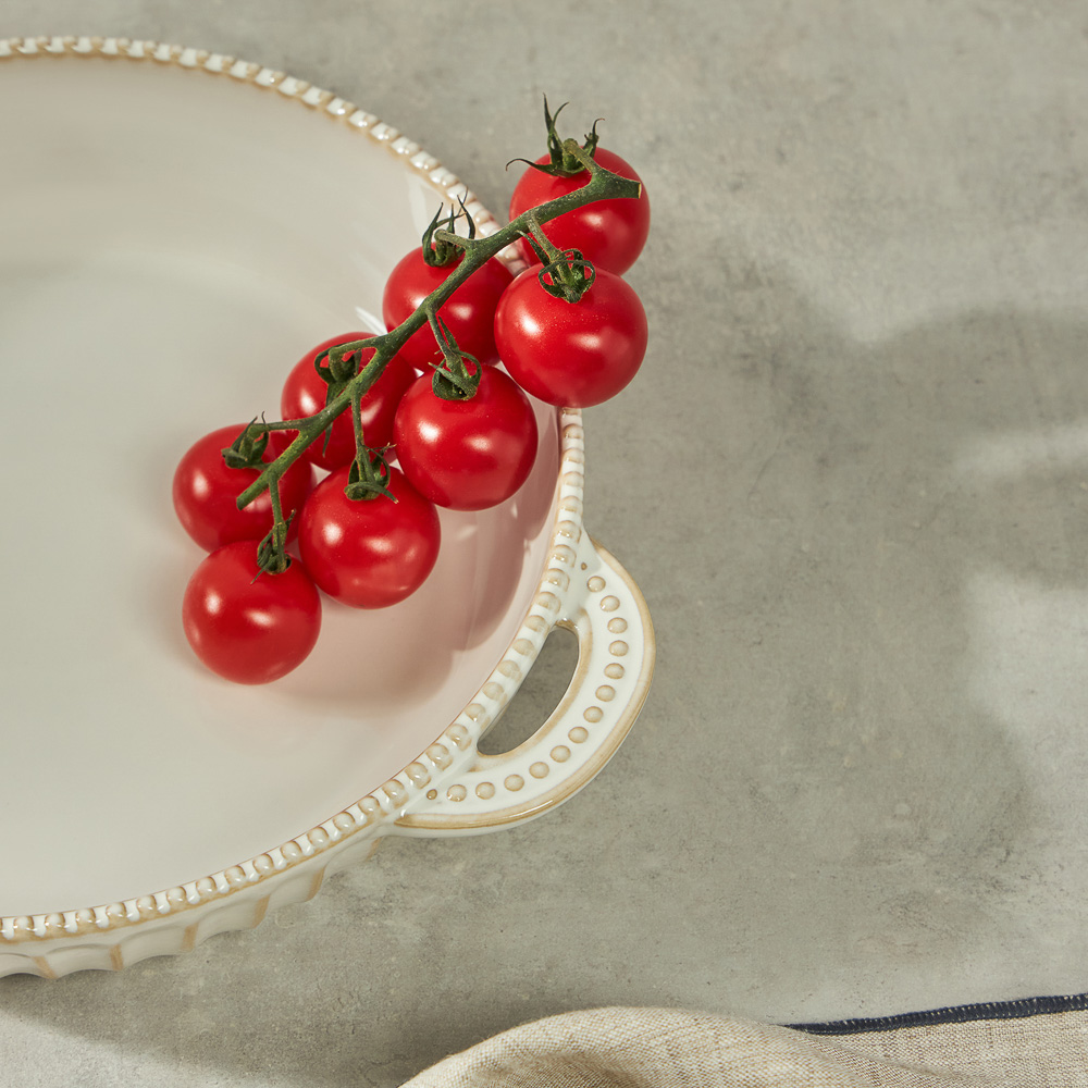 BY COLLECTION Форма для запекания и сервировки кругл.с ручками, керамика, 29,5х24х5,5см, бел. - #14