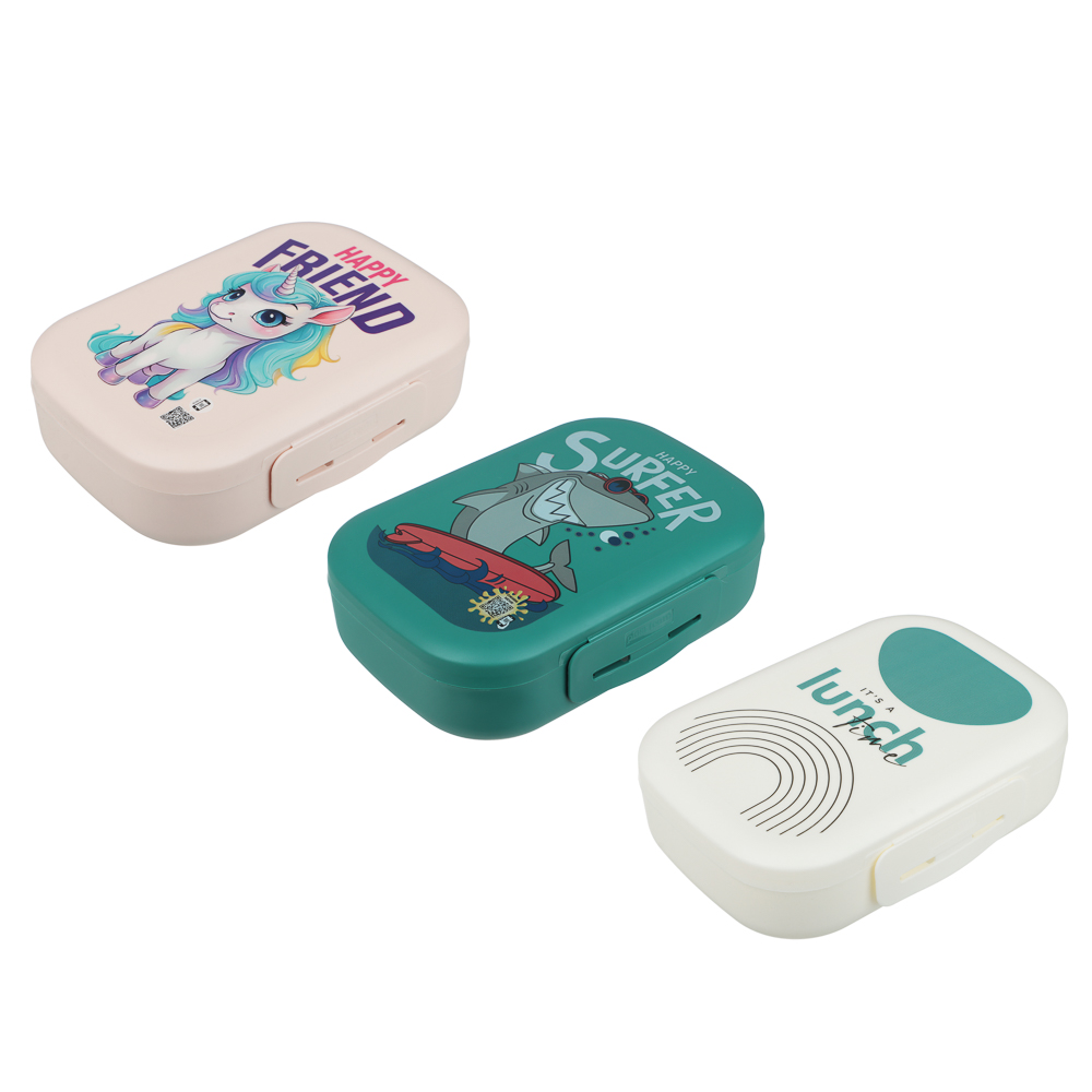 Ланч-бокс 0,8л (17,9х12,8х5,2см), пластик, 3 дизайна - #1