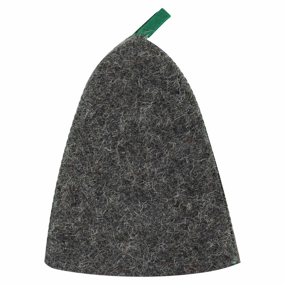 Набор банный ЭКОНОМ 3 предмета (шапка, коврик, рукавица) в пакете, войлок белый/серый - #19