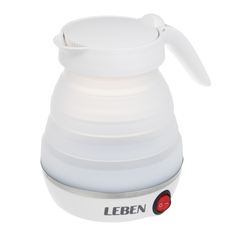 Чайник электрический тм LEBEN 600мл, 600Вт, складной, силикон, пластик, белый - #3