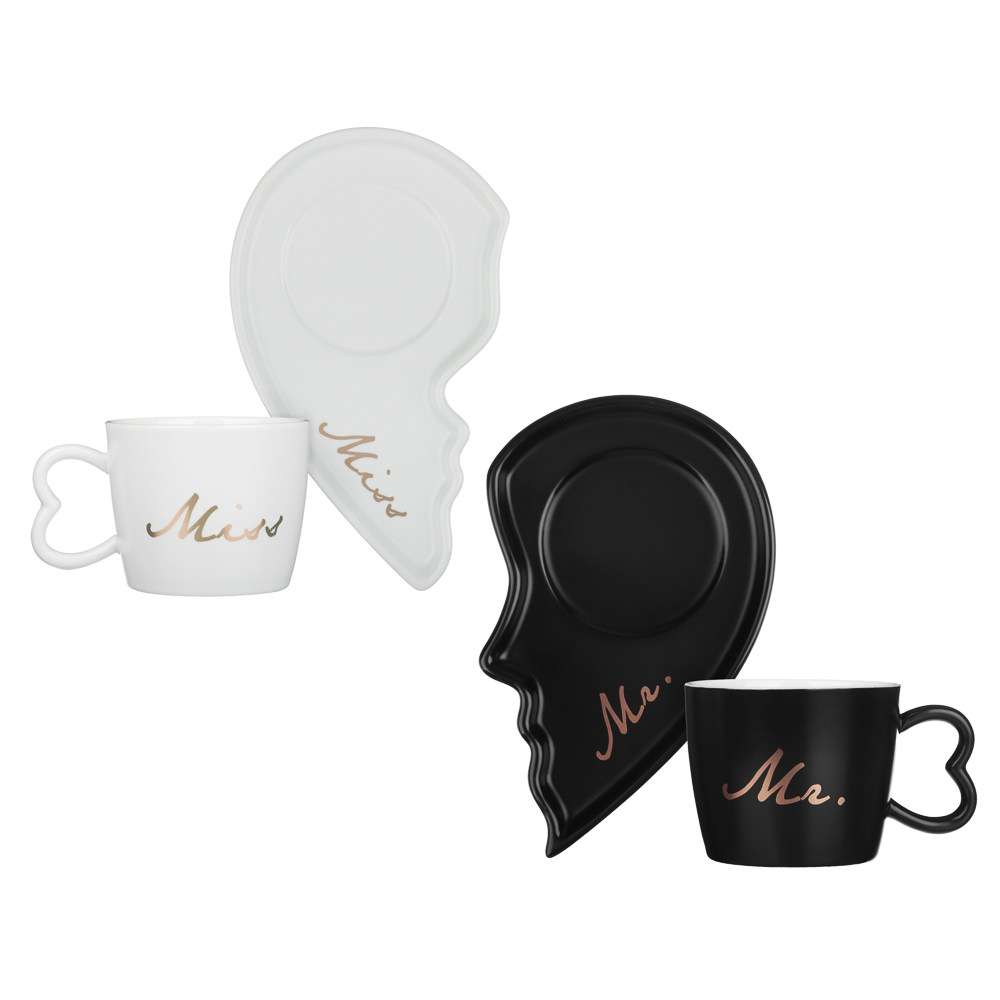 Чайный набор 4пр. 180мл, тм MILLIMI Сердце, фарфор, металл - #5