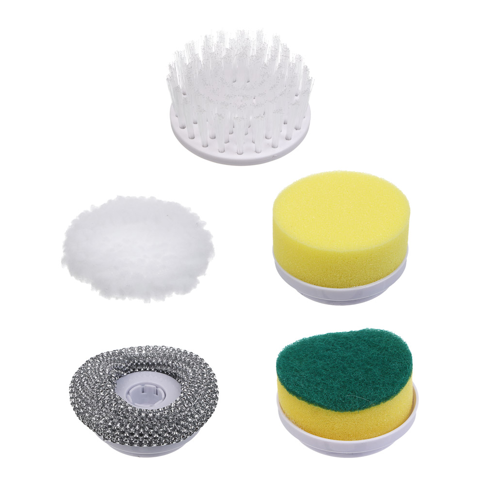 LEBEN Электрическая щетка для уборки, 5 насадок, 500 мАч, пластик, белый - #9